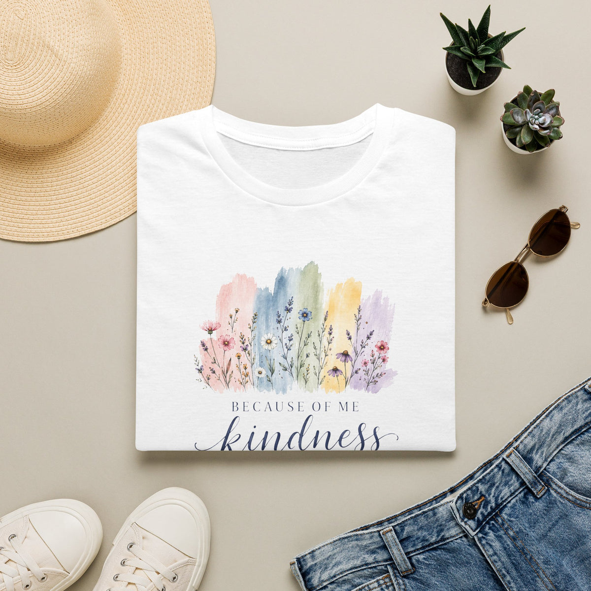 Because of Me Kindness Spreads T- Shirt
