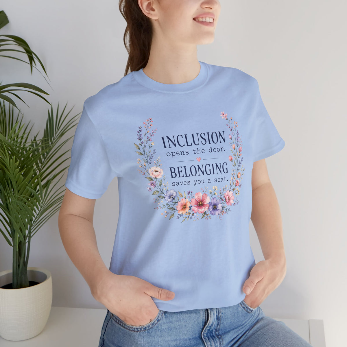 Inclusion Opens the Door Flower T-Shirt