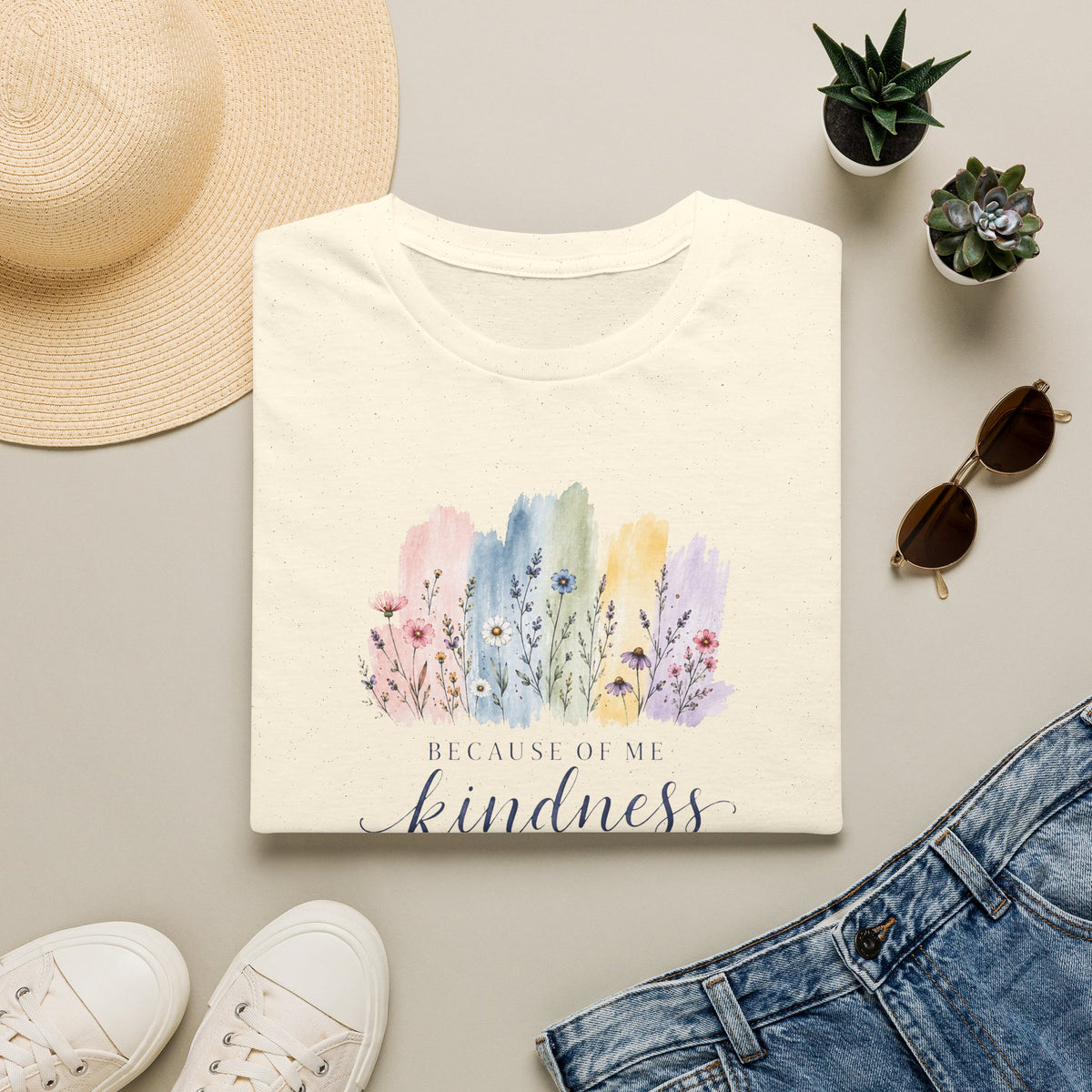 Because of Me Kindness Spreads T- Shirt