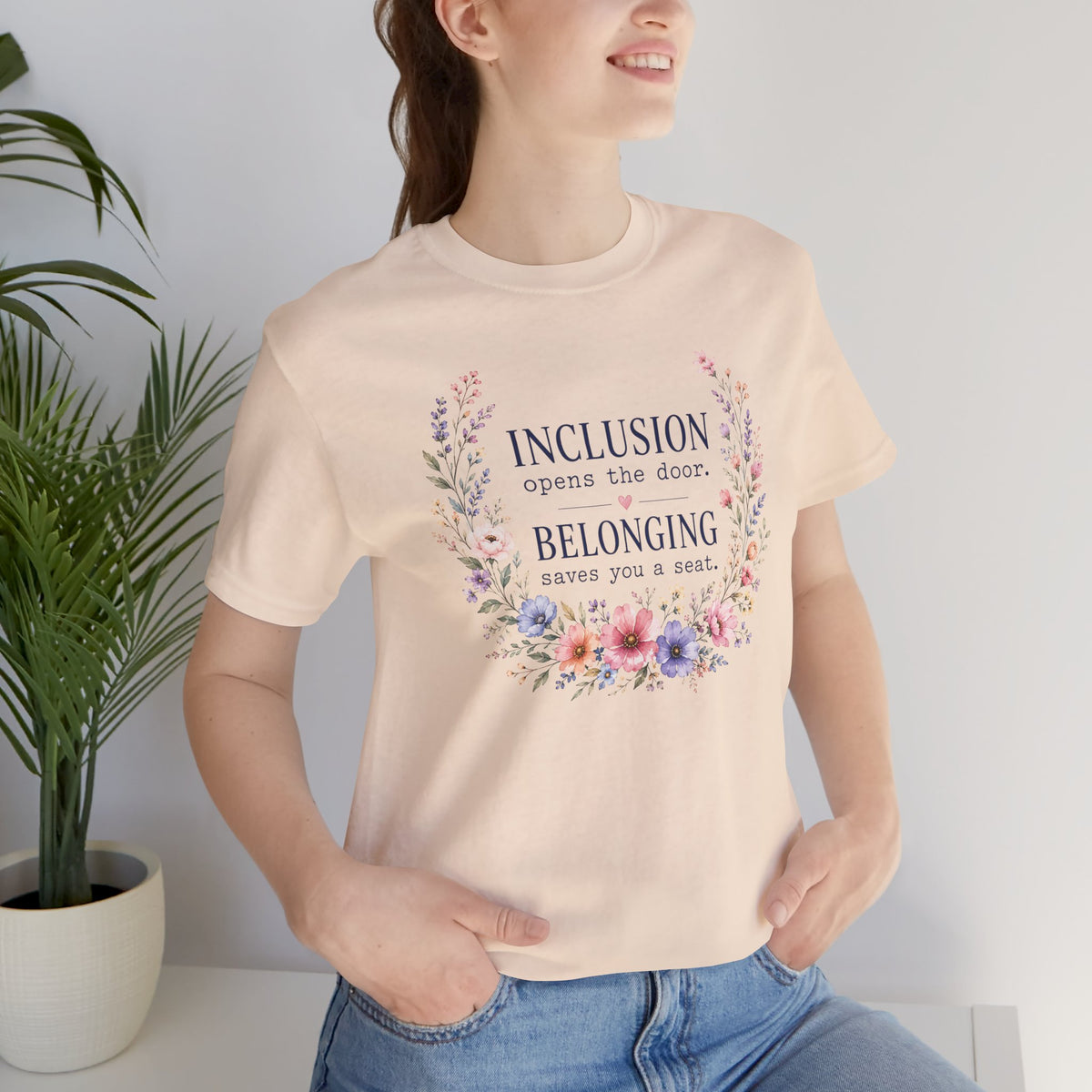 Inclusion Opens the Door Flower T-Shirt