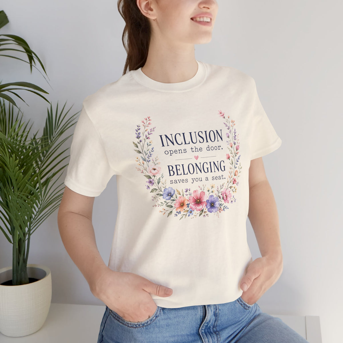 Inclusion Opens the Door Flower T-Shirt