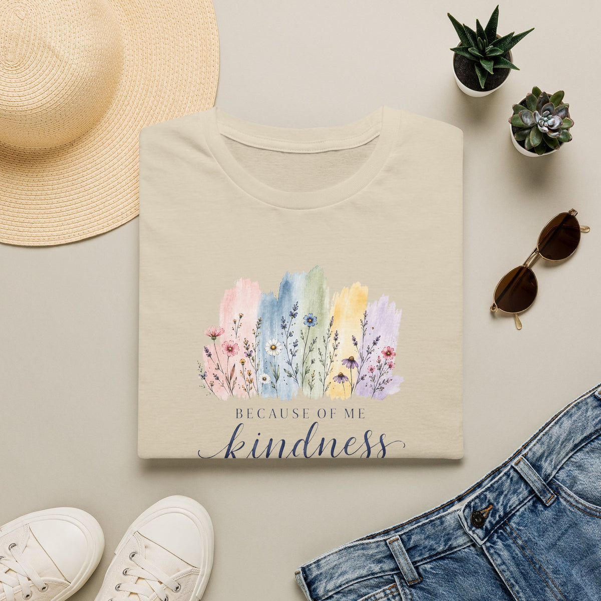 Because of Me Kindness Spreads T- Shirt